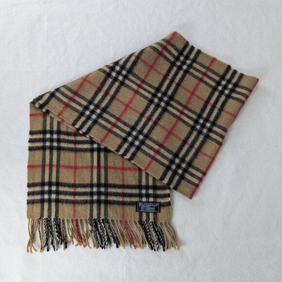 Burberry Classic Check Scarf Beige– Unisex 100% Cashmere – Luxury Holiday Gift. - Picture 1 of 8
